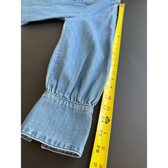 J.Crew Denim T-Shirt Dress Women's Size XXS NWT Boho Picnic Cottage Core Spring - Picture 6 of 8